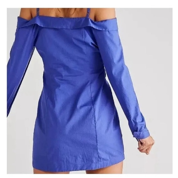 Free People NEW 'After Hours' Mini Shirt Dress Endless Summer Canyon Iris - Picture 3 of 4